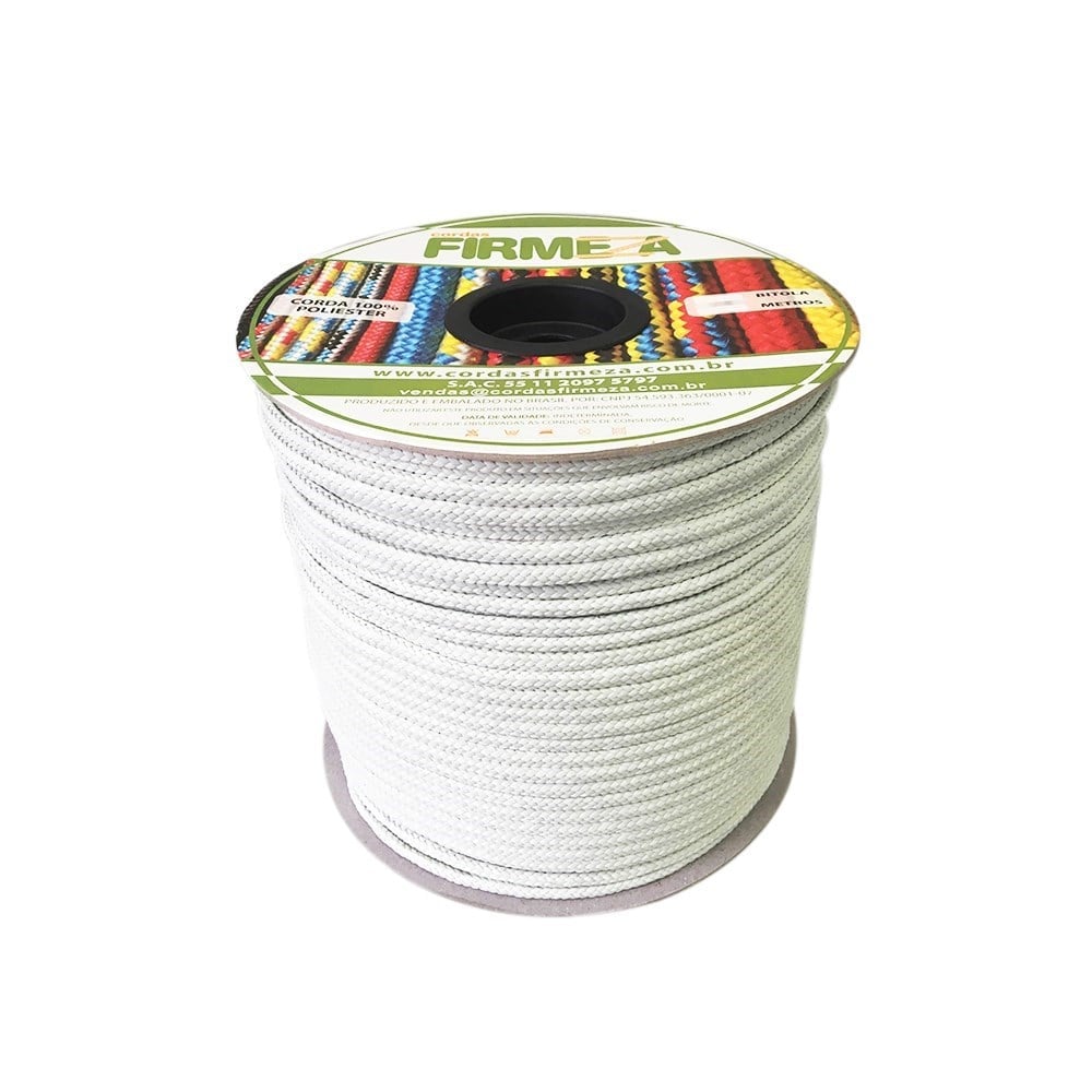 Corda Poliéster Firmeza Carretel Branca 10mm/165m 20599