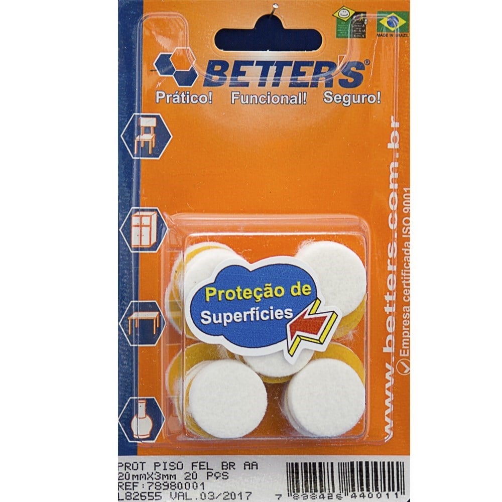 Feltro AA Better "La" Redondo 20x3 20 Peças BRIBTS000007