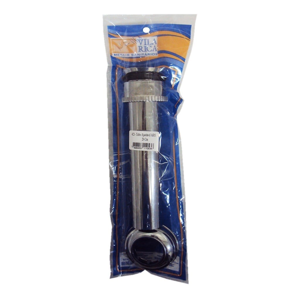 Tubo Ligacao Vila Rica Latão Cromado Ajustável 25cm 413