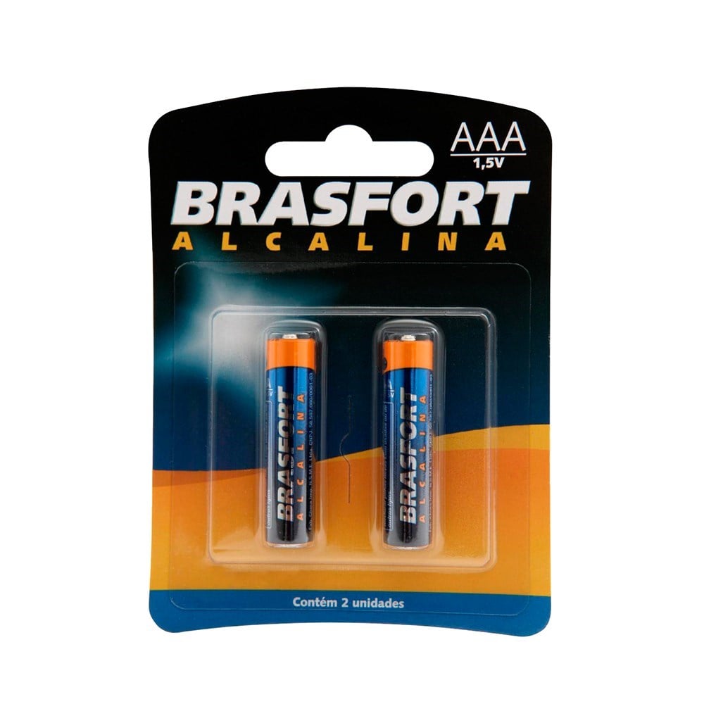 Pilha Brasfort Alcalina Palito "Aaa" Cartela 2 Peças 6300