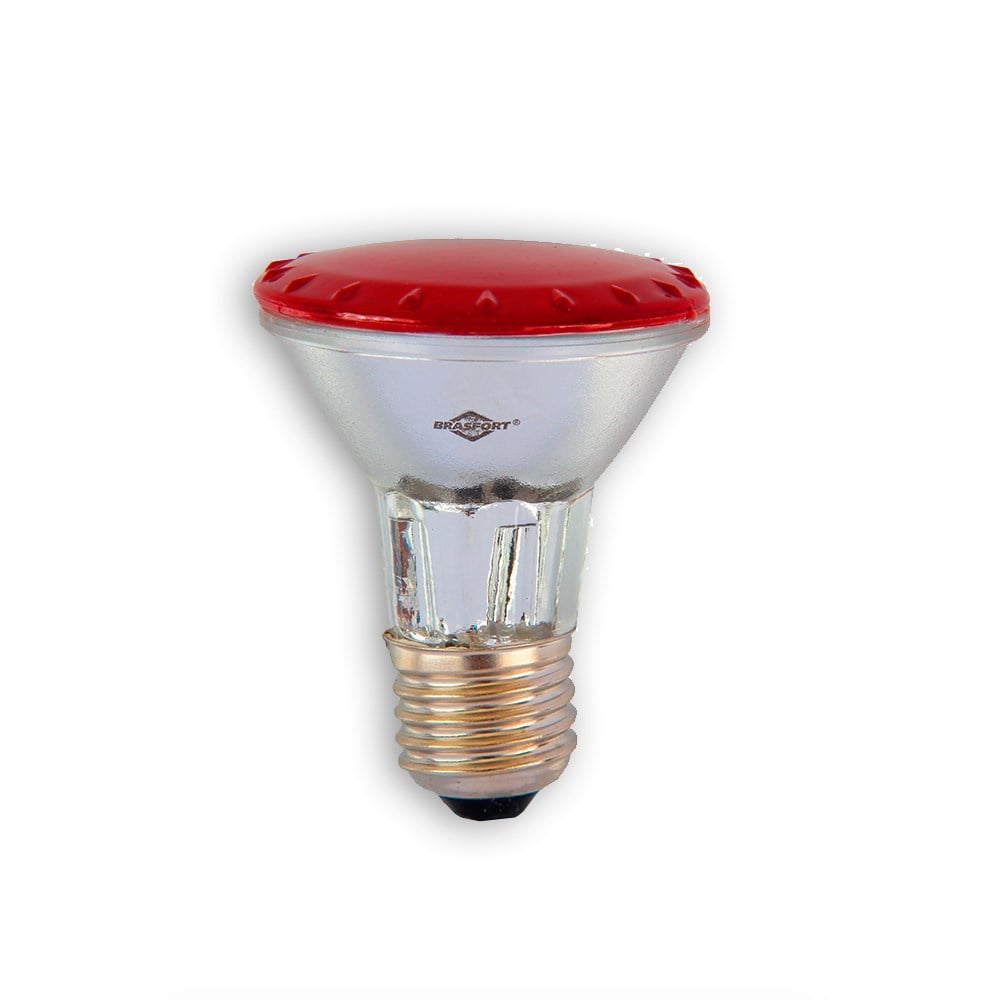 Lâmpada Halógena Par 20 Brasfort 50W 220V Vermelha 7290