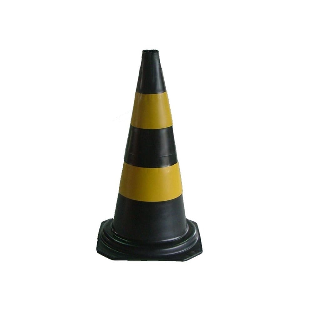 Cone Rígido Prosafety Plástico Preto/Amarelo 70cm WPS1917