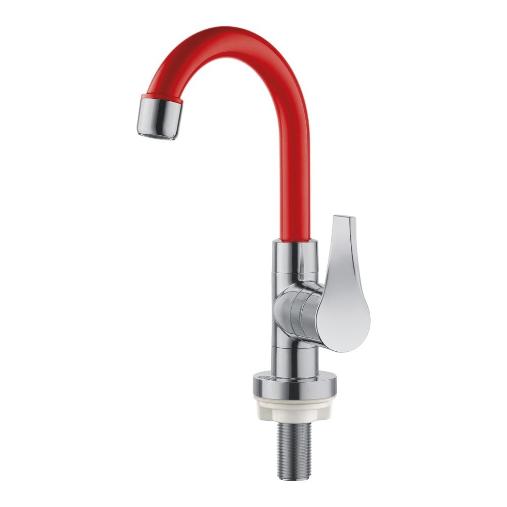Torneira ABS Bica Móvel Lavatório Alta Herc 1/4V Twist Vermelha 2961