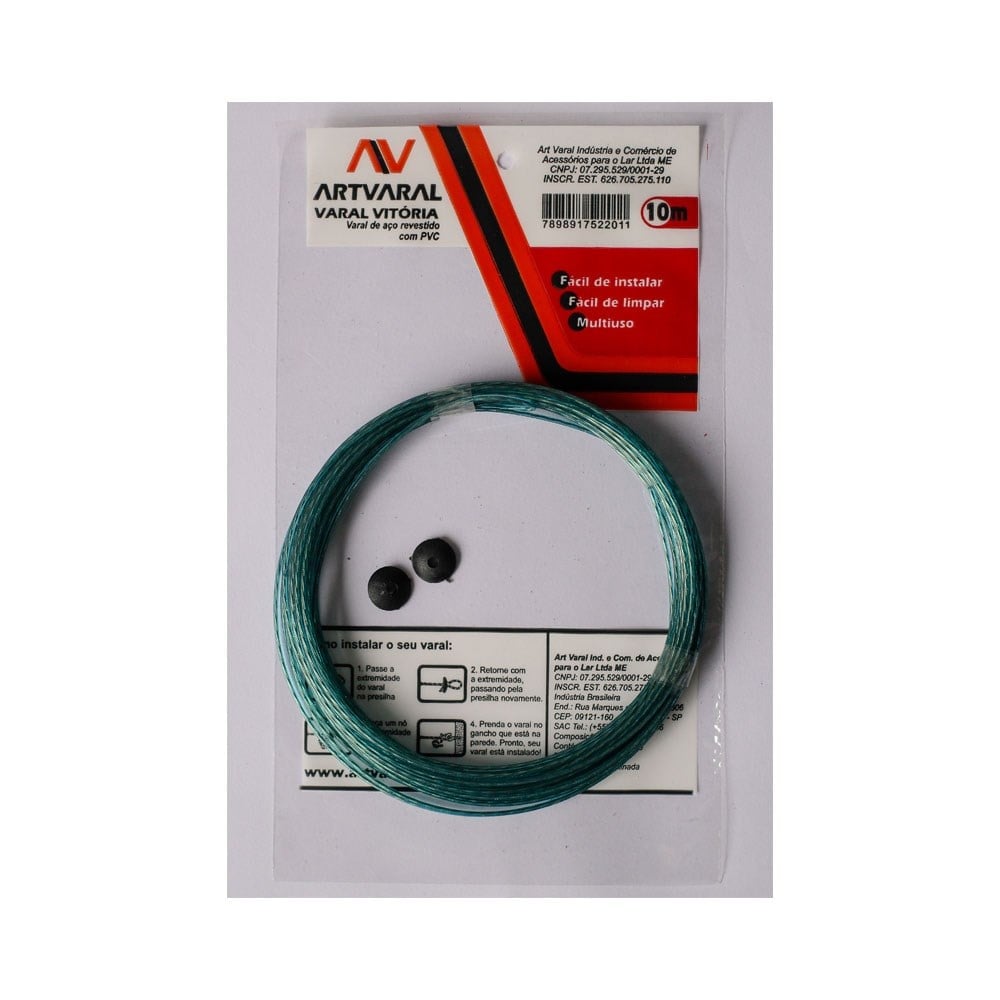 Varal Aço Vitoria Revestido PVC 10m x1.65 1.01.002 - imagem 1