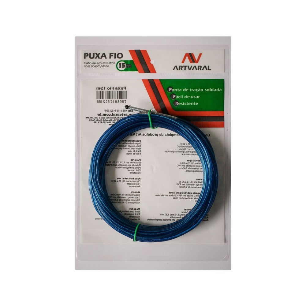 Passa Fio Nylon Art Varal com Cabo Aço 15m 2.02.002