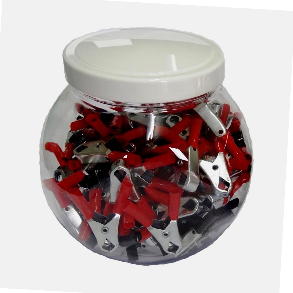 Garra 30A com Espaguete Vermelho/Preto Pote 100 Peças 9054