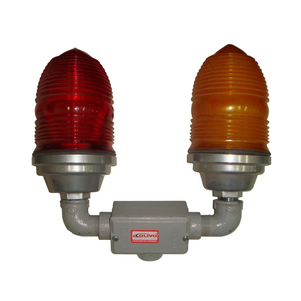 Sinalizador Obstaculo Duplo Alumínio FI543 Vermelho/Amarelo SIN60/VM/AM