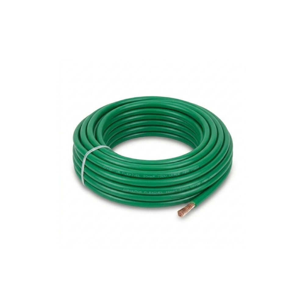 Cabo Flexível Cobrecom 10mm Verde 750V - 1 Metro - imagem 1