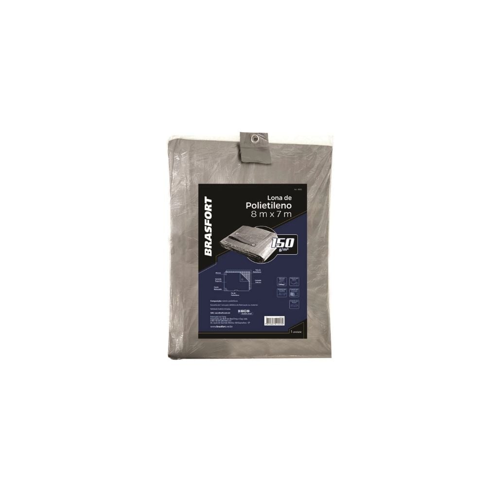 Lona Carreteiro Brasfort Cinza 8X 7M 150 Gramas por M² 9052
