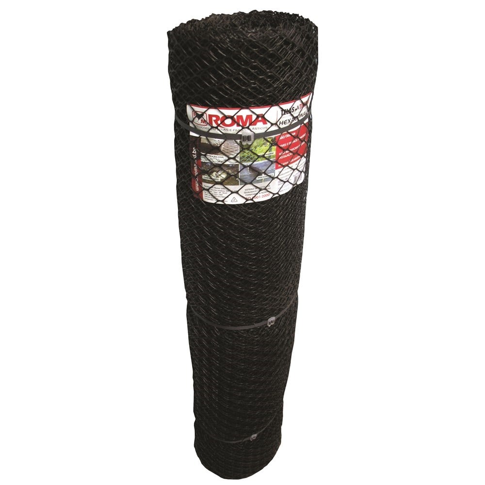 Tela Plástica Roma Galinha 2 1.5m X 50m Preta 9362
