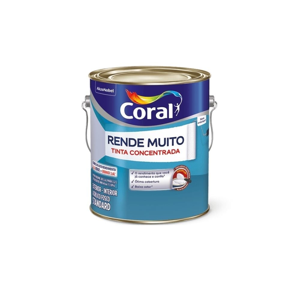 Tinta Acrílica Fosca Concentrada Coral Rende Muito 3,2L - Geleira Infinita - imagem 1