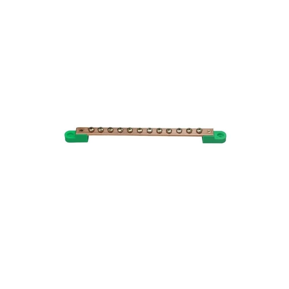 Barramento Terra Multhiplos 100A 185mm 12 Parafusos Verde | 649