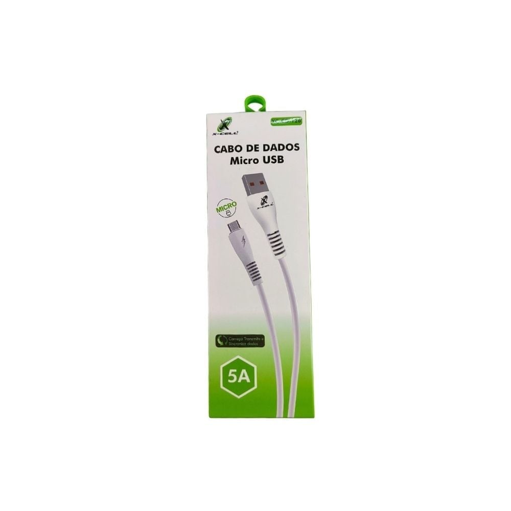Cabo Flex Gold Micro USB Branco 5A 1M | XC-CD-126