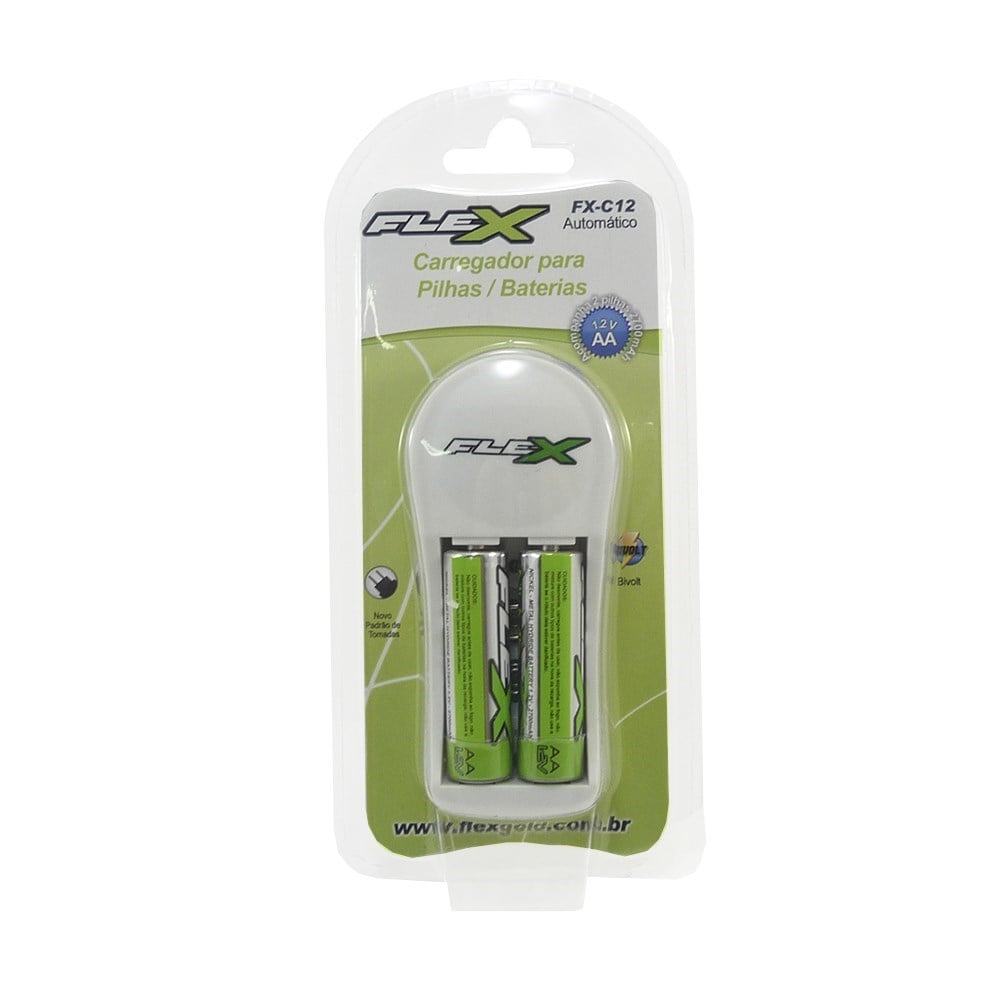 Carregador para Pilhas 2AA/AAA Ou 1 Bateria 9V Flex com 2AA | FX-C11/2P - imagem 1