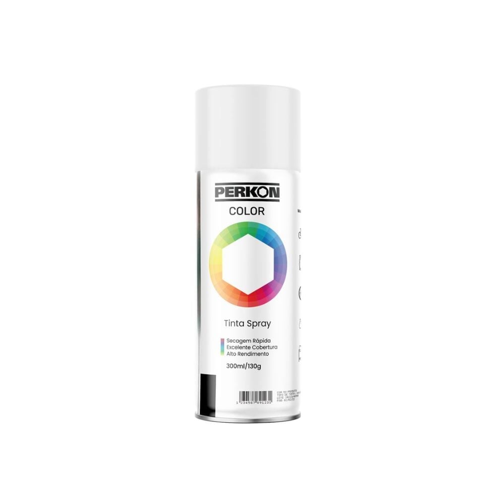 Tinta Spray Perkon Branco Primer Uso Geral - 300ML | 7198 - imagem 1
