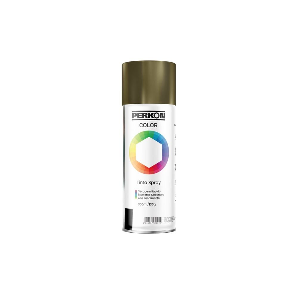 Tinta Spray Perkon Metálica Dourado - 300ML | 7183 - imagem 1